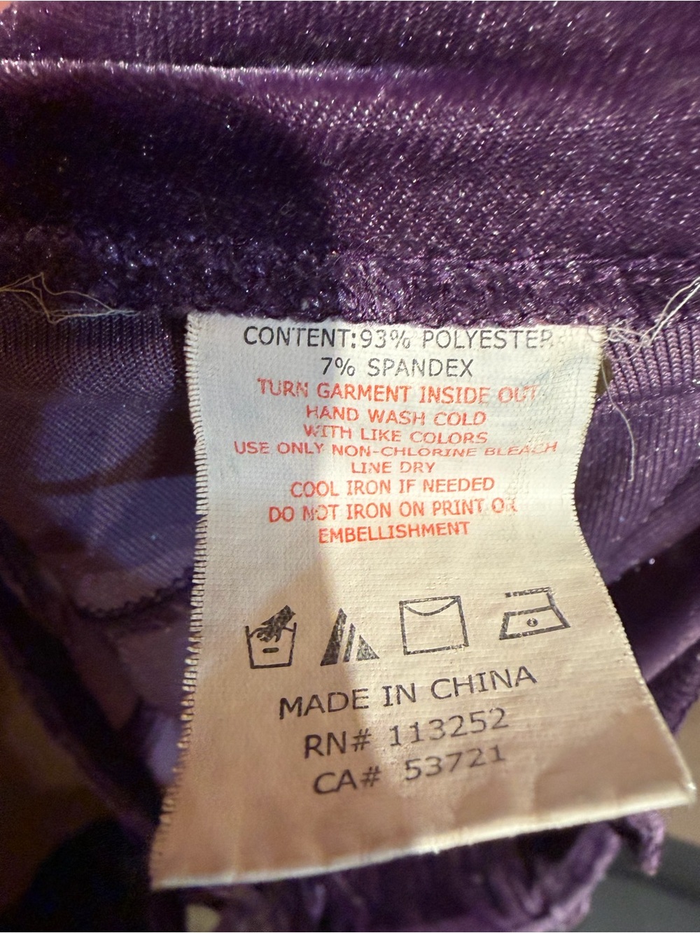 Apple Bottom Y2K **RARE** Purple Velour Cinched Rhinestone Pants - Picture 8 of 8